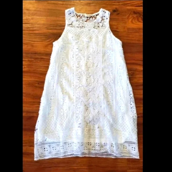 Altar'd State | Dresses | Altard State White Crochet Lace Sleeveless Tank Shift  Dress | Poshmark